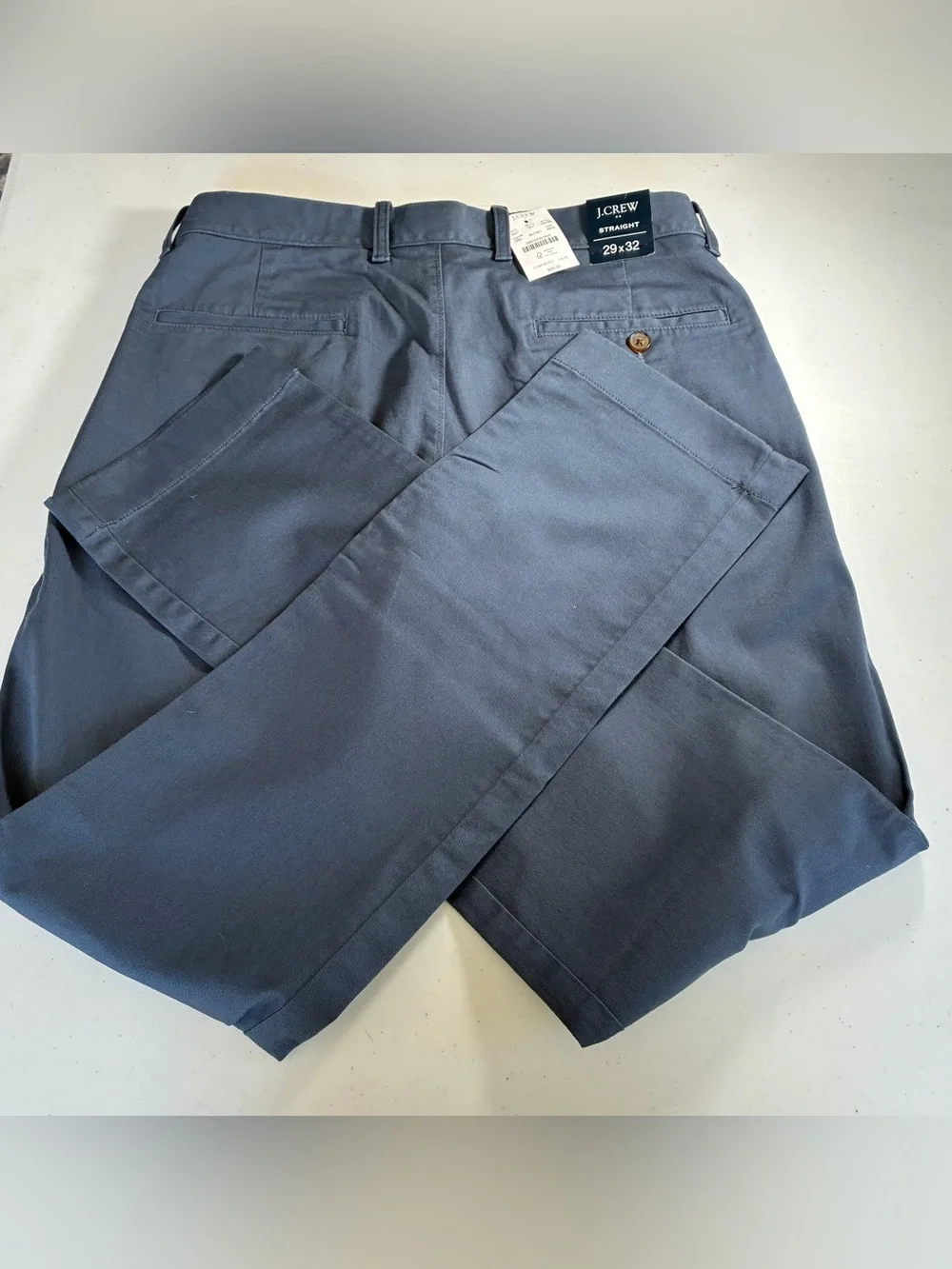 NWT J.CREW Flex Mens 29x32 Straight Slim Fit Chino Pants Blue Casual Golf Dress